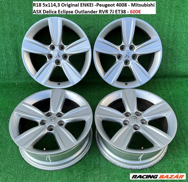 R18 5x114,3 Original ENKEI -Peugeot 4008 - Mitsubishi ASX Delica Eclipse Outlander RVR 7J ET38 1. kép