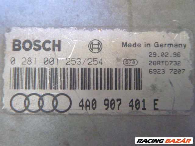Audi A6 (C4 - 4A) C4 - 4A 2,5 TDI motorvezérlő 4A0 907 401 E, BOSCH 0 281 001 253/254 0281001253-254 1. kép