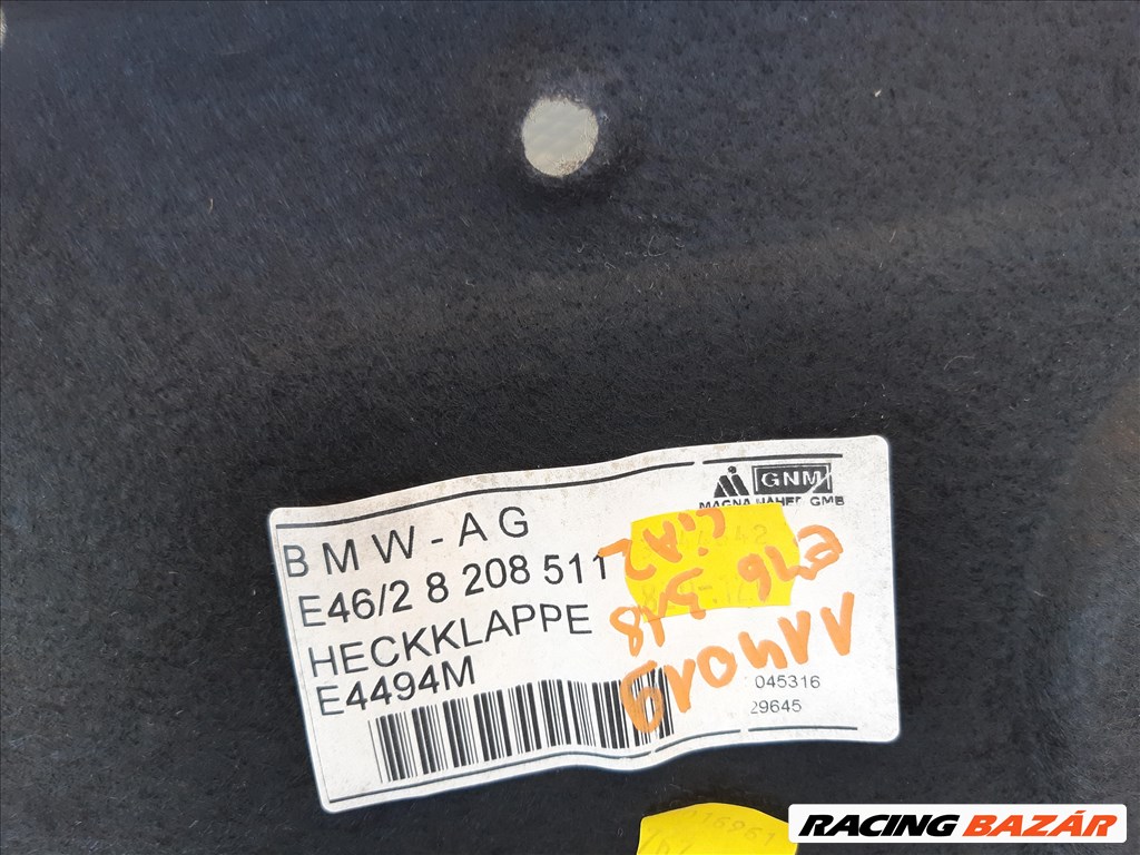 BMW E46 coupe csomagtér ajtó kárpit borítás szövet eladó (114019) 8208511 2. kép