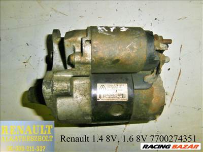 Renault 1.4 8V, 1.6 8V 7700274351 önindító motor 