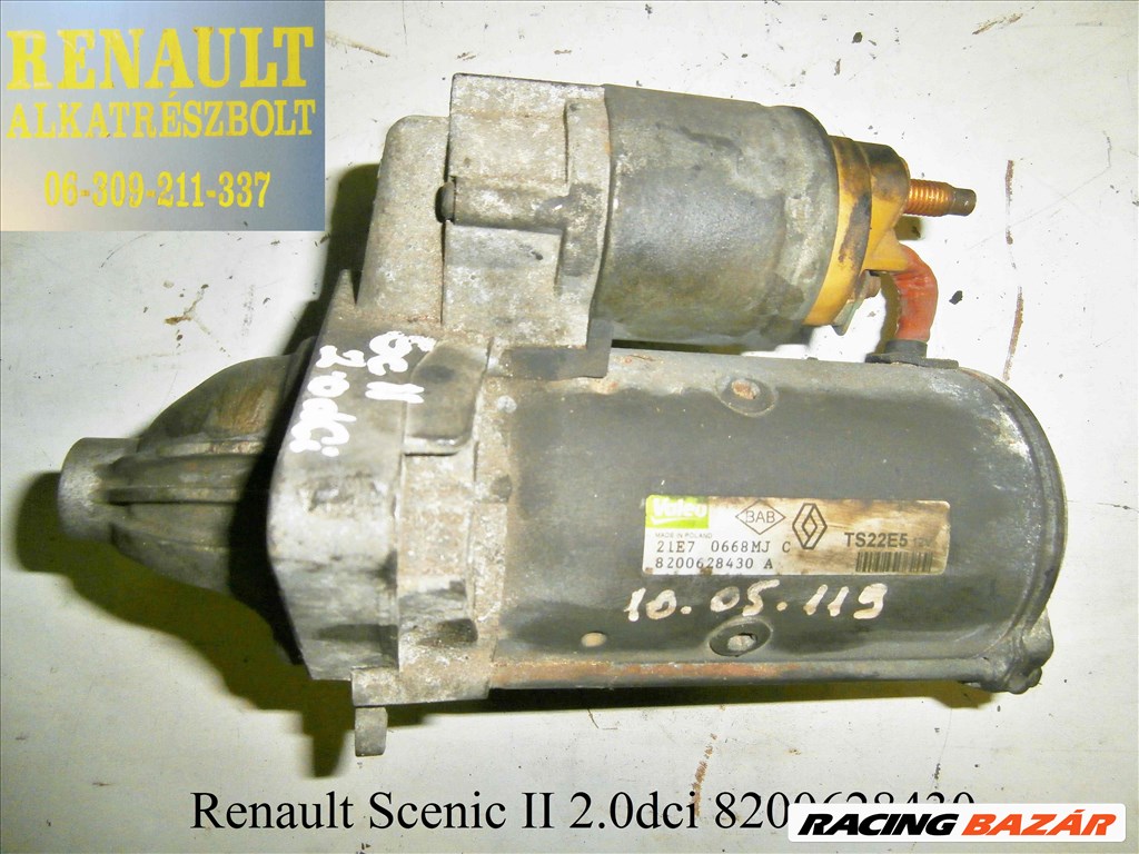 Renault Scenic II 2.0dci 8200628430 önindító motor  1. kép