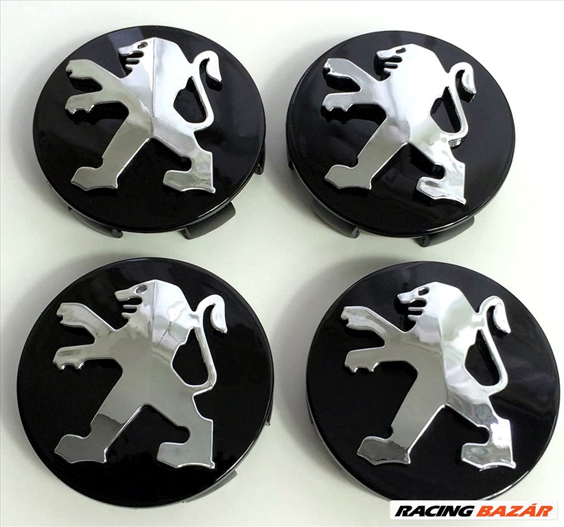 Új Peugeot felni kupak fekete 60mm 1. kép