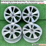 R16 4x100 Original OEM Skoda Silver - For HONDA Accord Civic Concerto  CRX Fit Insight Jazz