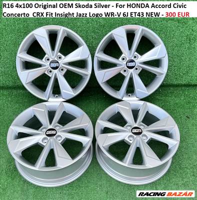 R16 4x100 Original OEM Skoda Silver - For HONDA Accord Civic Concerto  CRX Fit Insight Jazz