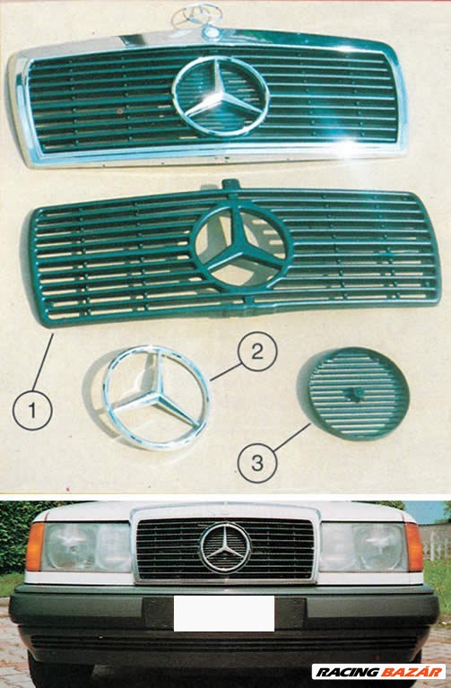 Mercedes W124 hűtőrács grill spoiler 1. kép