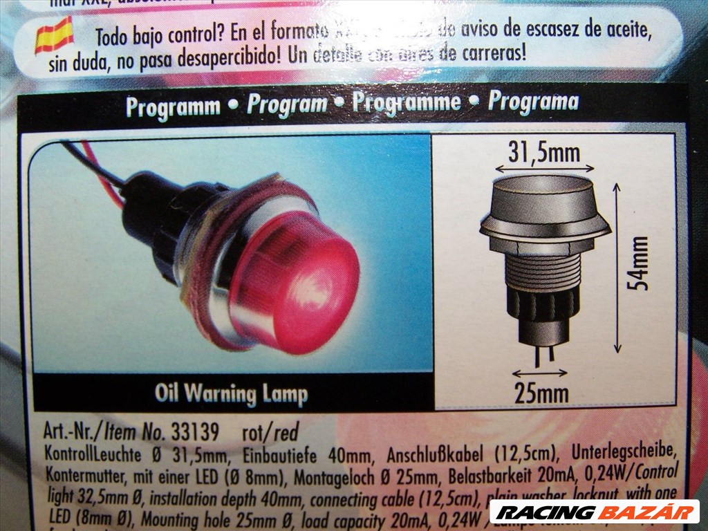 LED lámpa figyelmeztető olaj jelzés 3. kép