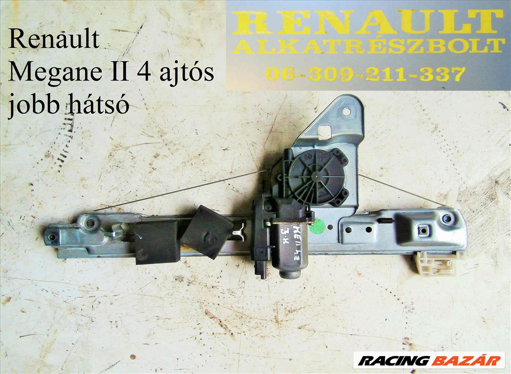 Renault Megane II 4 ajtós jobb hátsó ablakemelő  1. kép
