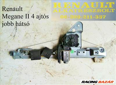 Renault Megane II 4 ajtós jobb hátsó ablakemelő 