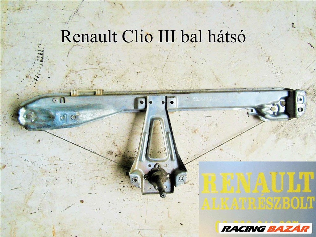 Renault Clio III bal hátsó ablakemelő  1. kép