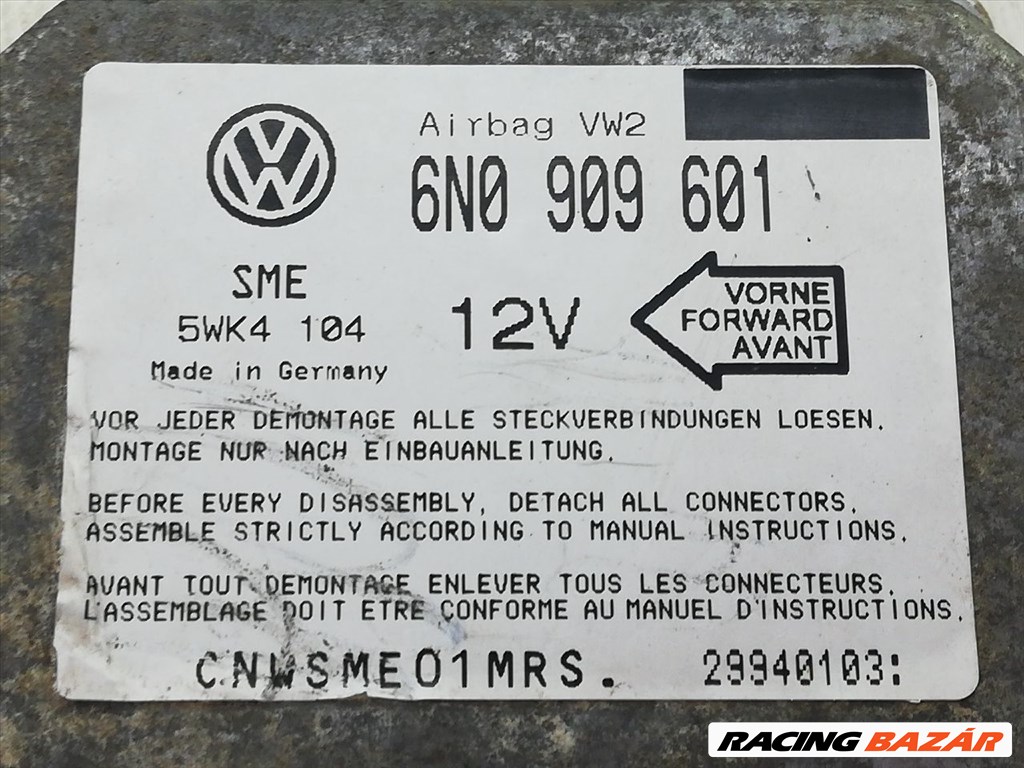   VW POLO (6N1)   Légzsák Elektronika #4903 6n0909601e 4. kép
