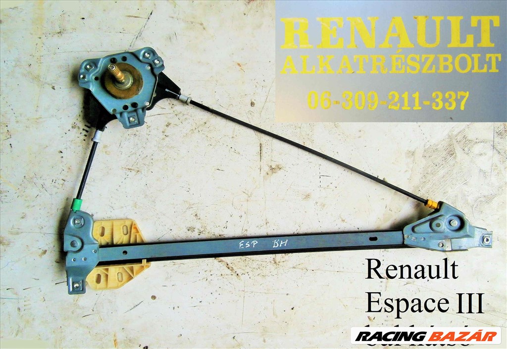 Renault Espace III bal hátsó ablakemelő  1. kép