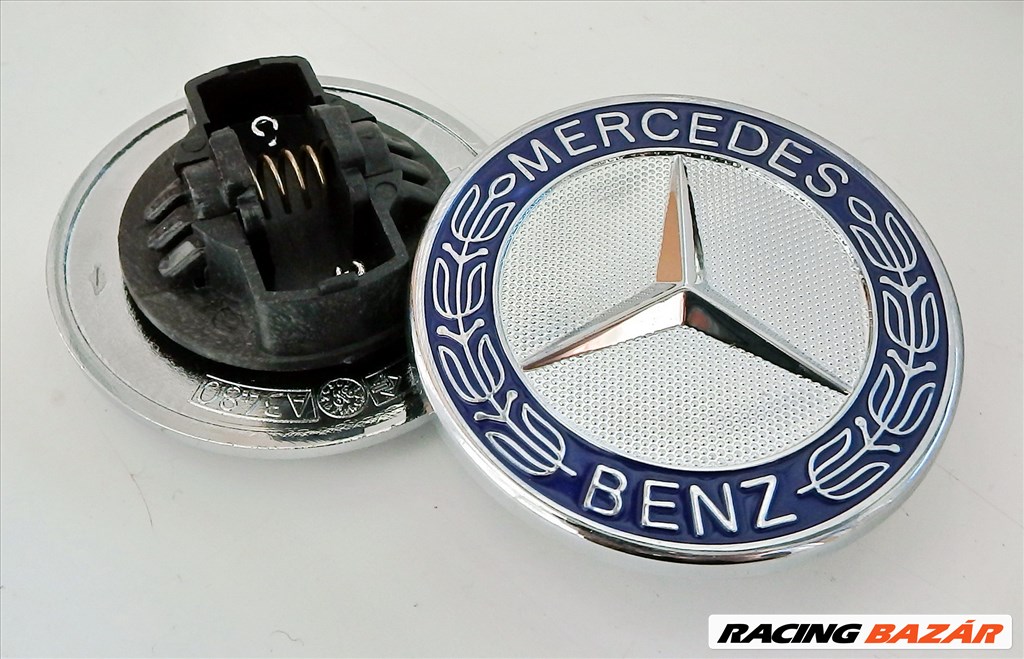 Mercedes első embléma kék-ezüst 57mm  a2128170316 1. kép