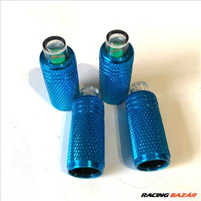 4 db kék guminyomás jelzős szelepsapka aluminiumból Foliatec 32851