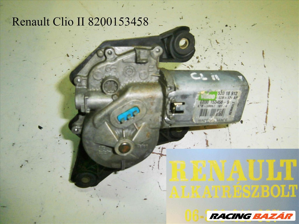 Renault Clio II 8200153458 hátsó ablaktörlő motor  1. kép