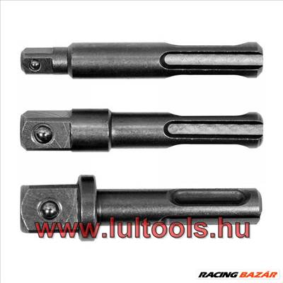 Dugókulcs adapter készlet 3 részes SDS-Plus->1/2", 1/4", 3/8" négyszög YATO