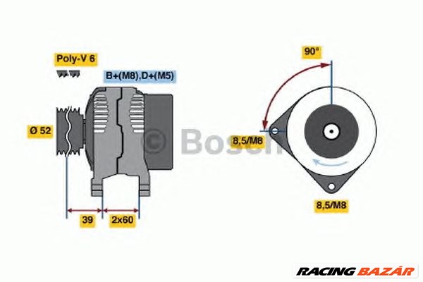 BOSCH 0 986 041 280 - generátor ALFA ROMEO 1. kép