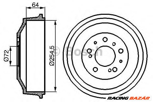 BOSCH 0 986 477 031 - fékdob CITROËN FIAT PEUGEOT TALBOT 1. kép
