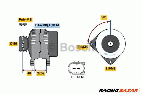 BOSCH 0 986 041 510 - generátor AUDI SEAT SKODA VW 1. kép