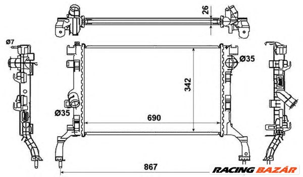 NRF 53967 - Vízhűtő (Hűtőradiátor) RENAULT 1. kép