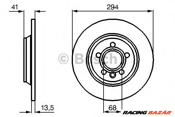 BOSCH 0 986 478 569 - féktárcsa FORD SEAT VW 1. kép