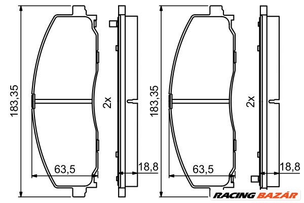 BOSCH 0 986 494 769 - fékbetét FIAT JEEP LANCIA 1. kép