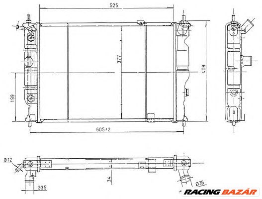 NRF 514647 - Vízhűtő (Hűtőradiátor) OPEL VAUXHALL 1. kép