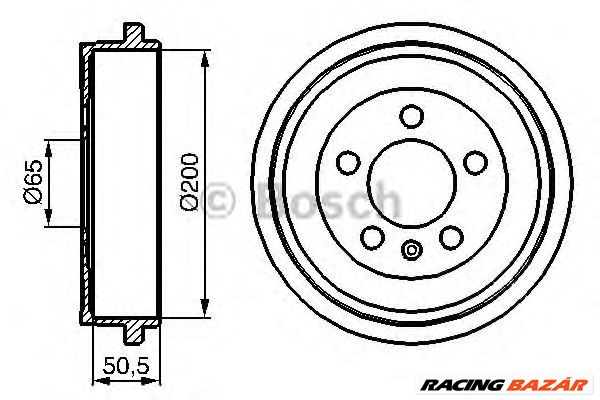 BOSCH 0 986 477 133 - fékdob AUDI SEAT SKODA VW 1. kép