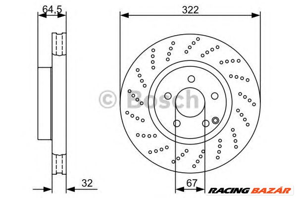 BOSCH 0 986 479 408 - féktárcsa MERCEDES-BENZ 1. kép