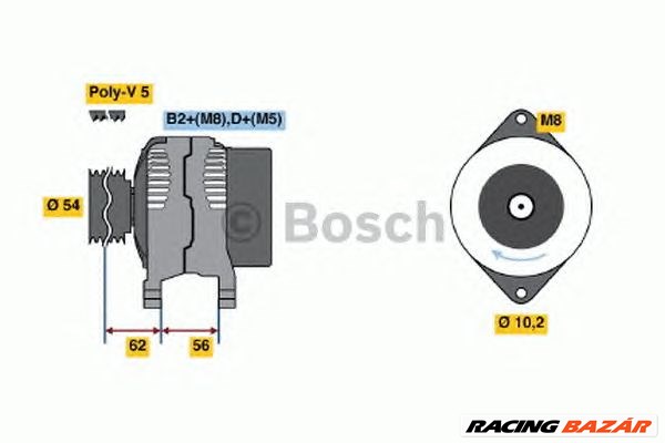 BOSCH 0 986 042 740 - generátor CHEVROLET HOLDEN OPEL VAUXHALL 1. kép