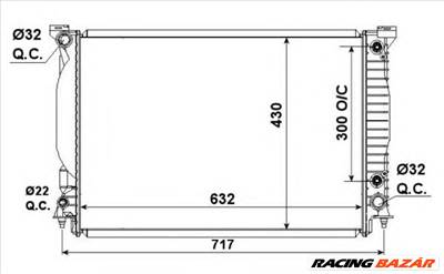 NRF 53190 - Vízhűtő (Hűtőradiátor) AUDI