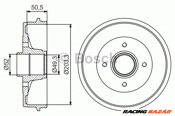 BOSCH 0 986 477 211 - fékdob DACIA RENAULT 1. kép