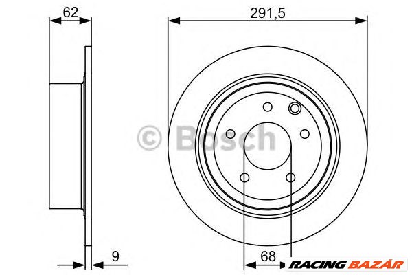 BOSCH 0 986 479 C60 - féktárcsa NISSAN NISSAN (DONGFENG) 1. kép