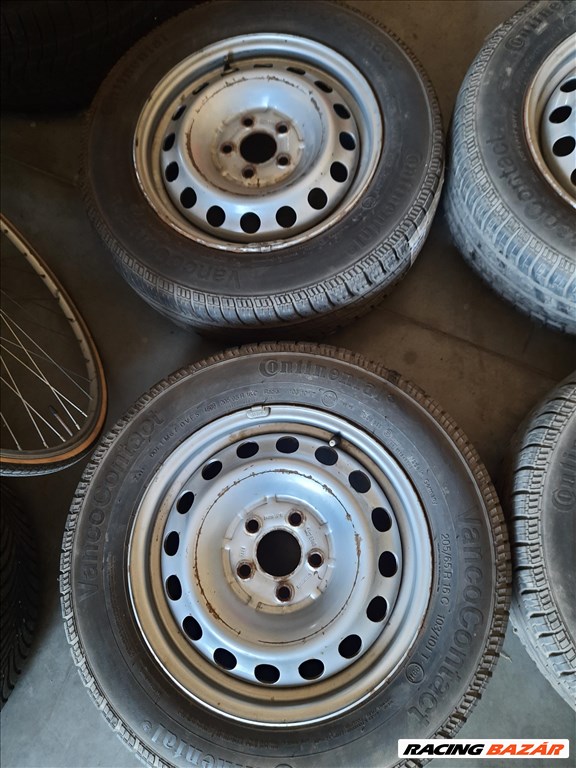 Mercedes W639 5x112 lyukosztású 6,5x16" használt  lemezfelni, 205/65R16C conti nyári gumi sxx1 2. kép