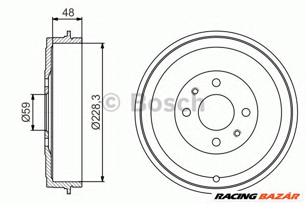 BOSCH 0 986 477 212 - fékdob CITROËN PEUGEOT 1. kép