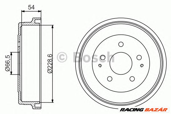 BOSCH 0 986 477 230 - fékdob DAIHATSU TOYOTA 1. kép