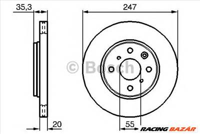 BOSCH 0 986 479 B91 - féktárcsa CITROËN PEUGEOT TOYOTA