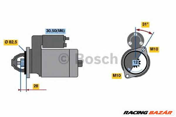 BOSCH 0 986 021 360 - önindító MERCEDES-BENZ 1. kép