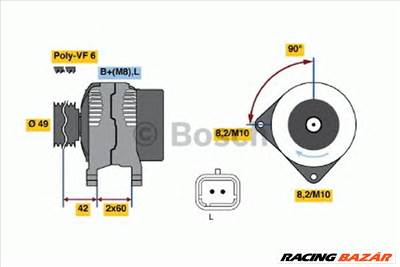 BOSCH 0 986 045 241 - generátor MITSUBISHI NISSAN OPEL RENAULT VAUXHALL VOLVO