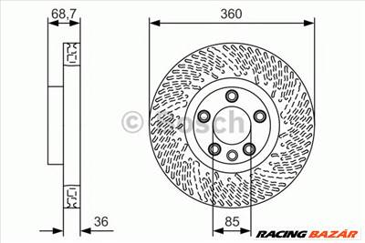 BOSCH 0 986 479 B13 - féktárcsa PORSCHE VW