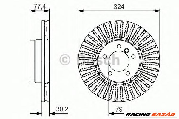 BOSCH 0 986 479 D39 - féktárcsa BMW BMW (BRILLIANCE) 1. kép