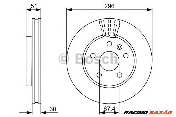 BOSCH 0 986 479 C65 - féktárcsa CHEVROLET OPEL SAAB VAUXHALL 1. kép