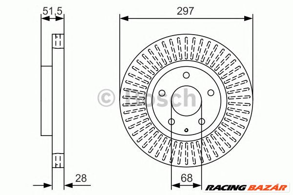 BOSCH 0 986 479 B15 - féktárcsa MAZDA 1. kép