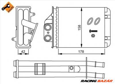 NRF 53641 - Hőcserélő, belső tér fűtés ABARTH FIAT FORD