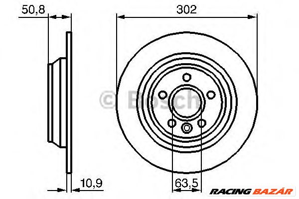 BOSCH 0 986 479 B94 - féktárcsa FORD FORD AUSTRALIA LAND ROVER 1. kép