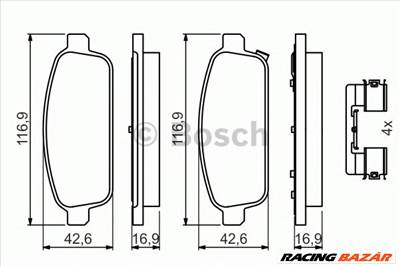 BOSCH 0 986 494 666 - fékbetét OPEL VAUXHALL