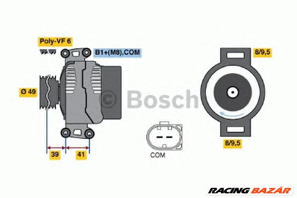 BOSCH 0 986 046 130 - generátor BMW BMW (BRILLIANCE) 1. kép