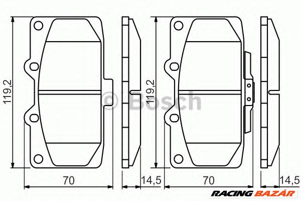 BOSCH 0 986 494 398 - fékbetét SUBARU 1. kép