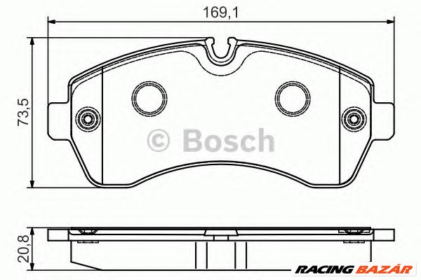 BOSCH 0 986 495 107 - fékbetét MERCEDES-BENZ VW 1. kép