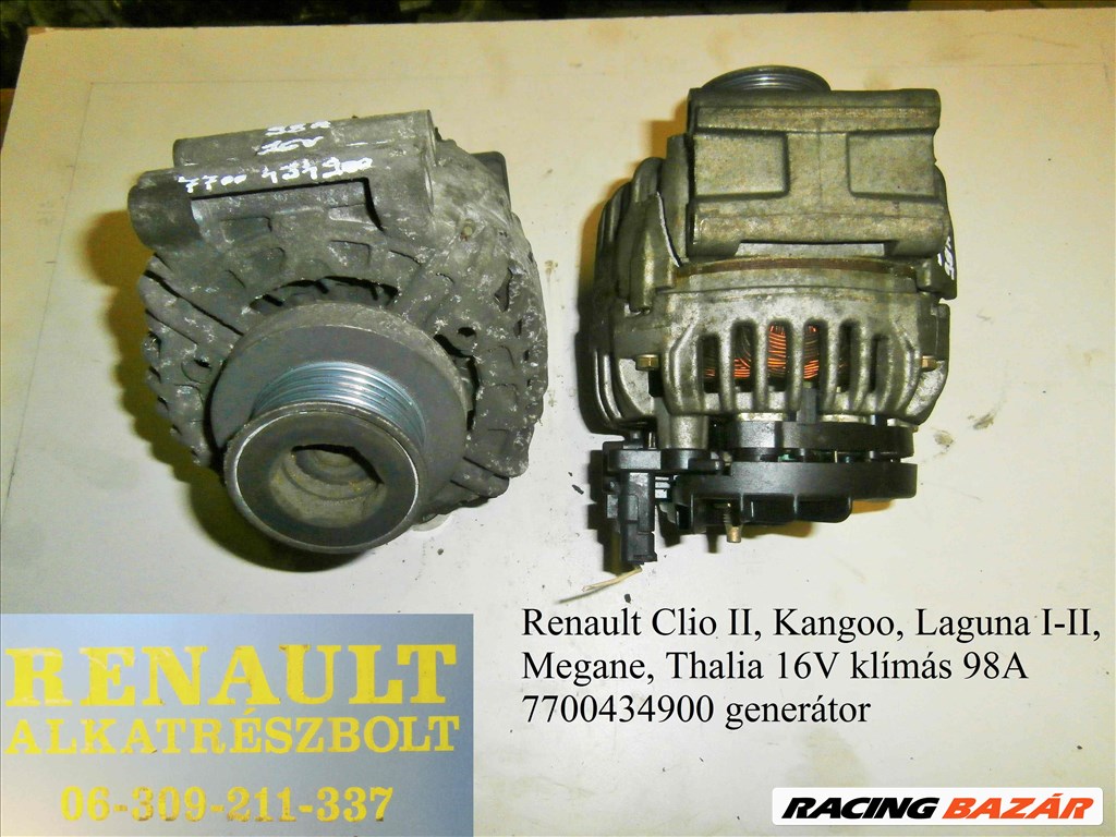 Renault 16V klímás (98A) 7700434900 generátor  1. kép