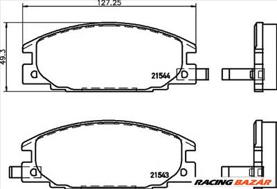 TEXTAR 2154302 - fékbetét BEDFORD CHEVROLET HOLDEN HONDA ISUZU LANDWIND (JMC) OPEL VAUXHALL